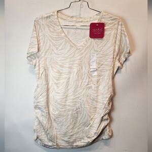 New Ingrid Maternity T-Shirt Animal Print V-Neck Tee Cool Lightweight Size XXL